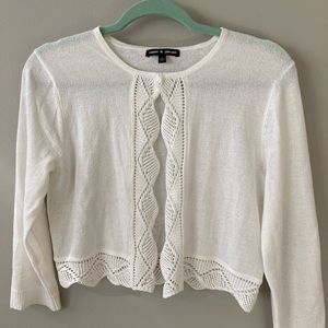Off White Feminine Spring Shrug Cardi